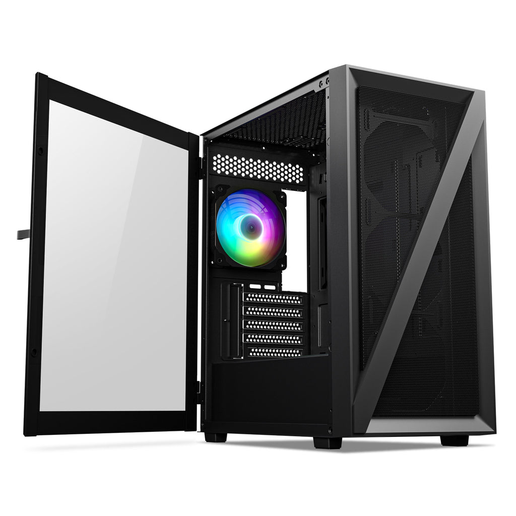 Vetroo M05 Compact Computer Case Micro ATX, Black / White / Green / Pink