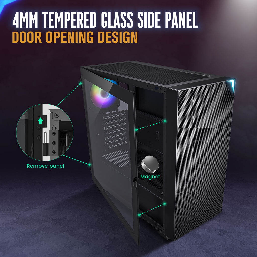 Vetroo AL800 E-ATX PC Case, Support 360mm AIO, Up to 10 Fans, Suitable for RTX 50 Series GPUs