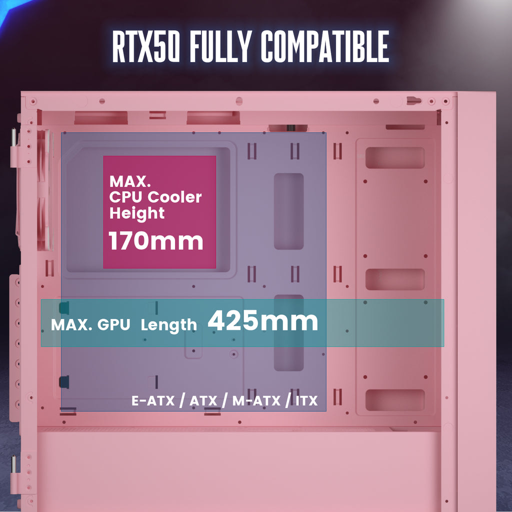 Vetroo AL800 E-ATX PC Case, Support 360mm AIO, Up to 10 Fans, Suitable for RTX 50 Series GPUs