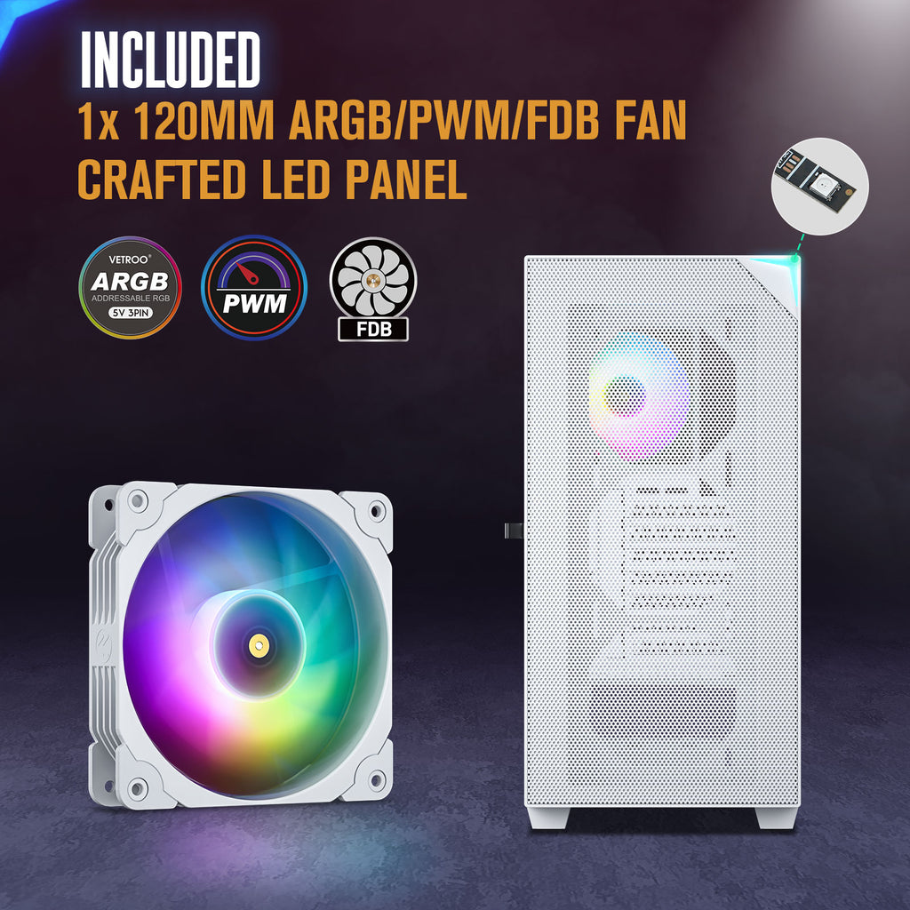 Vetroo AL800 E-ATX PC Case, Support 360mm AIO, Up to 10 Fans, Suitable for RTX 50 Series GPUs