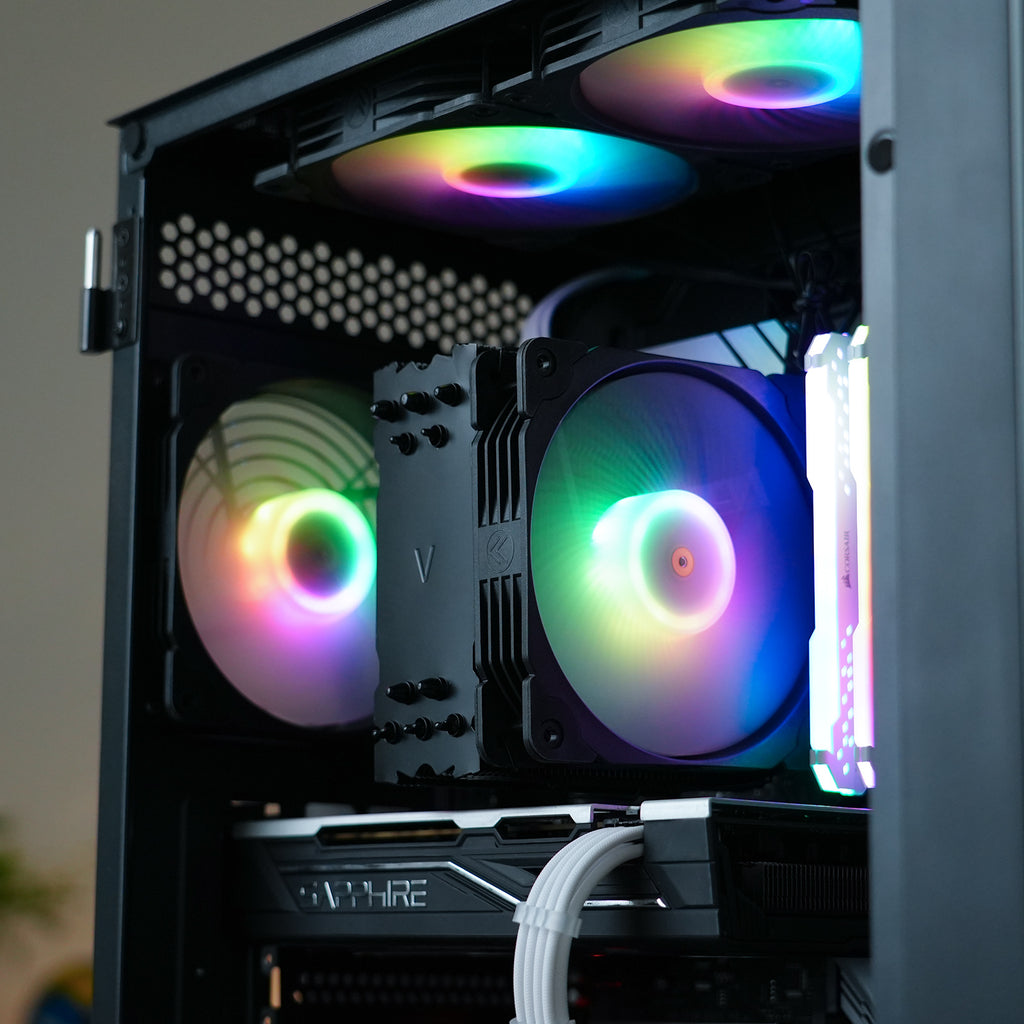 Vetroo V5 120mm PWM, ARGB Sync CPU Cooler, 5 Heat Pipes, 150W TDP