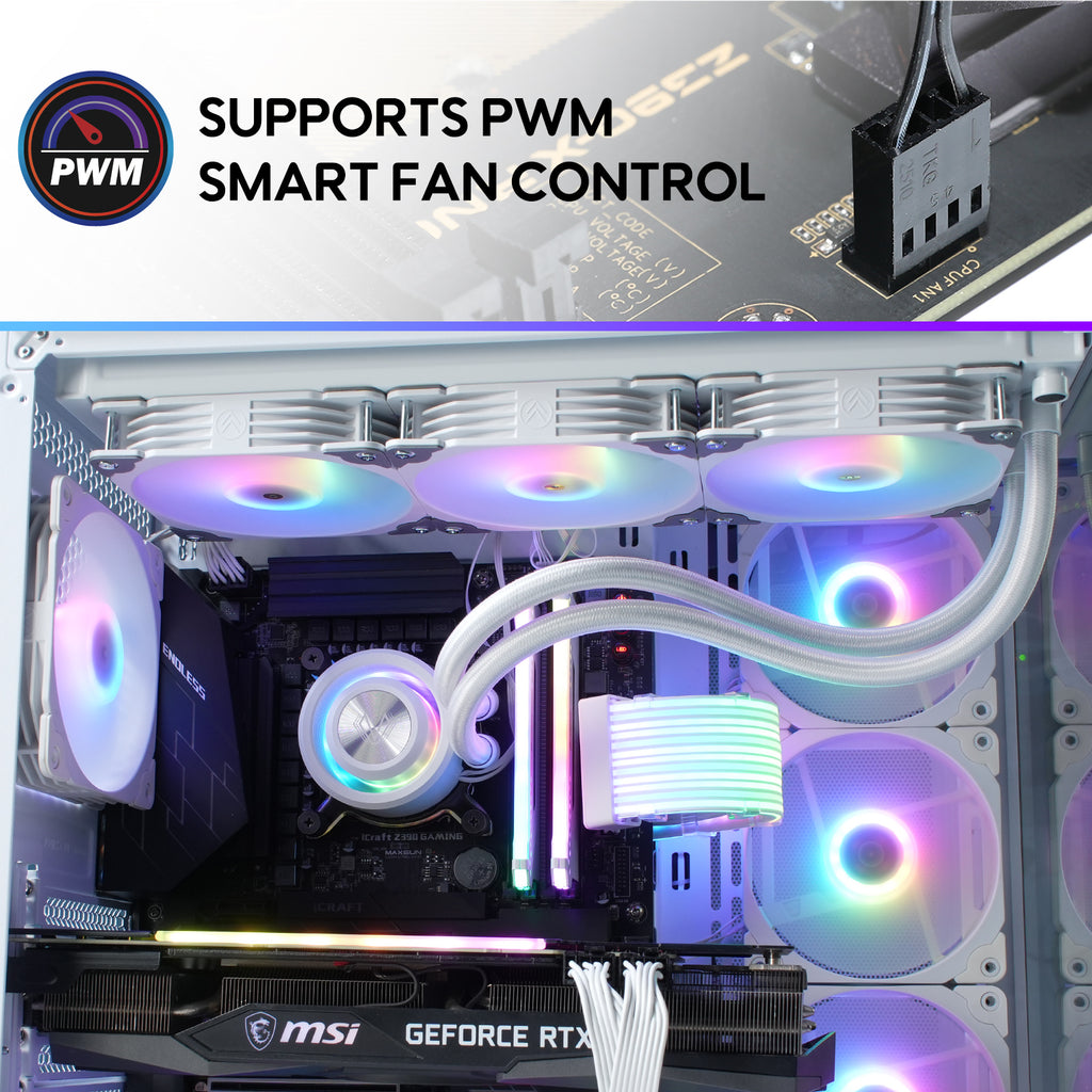 Vetroo 20-Port Case Fan Hub with Remote, SATA Power 10-Port 4-Pin PWM Fan Speed and 10-Port 3-Pin ARGB Lighting Controller