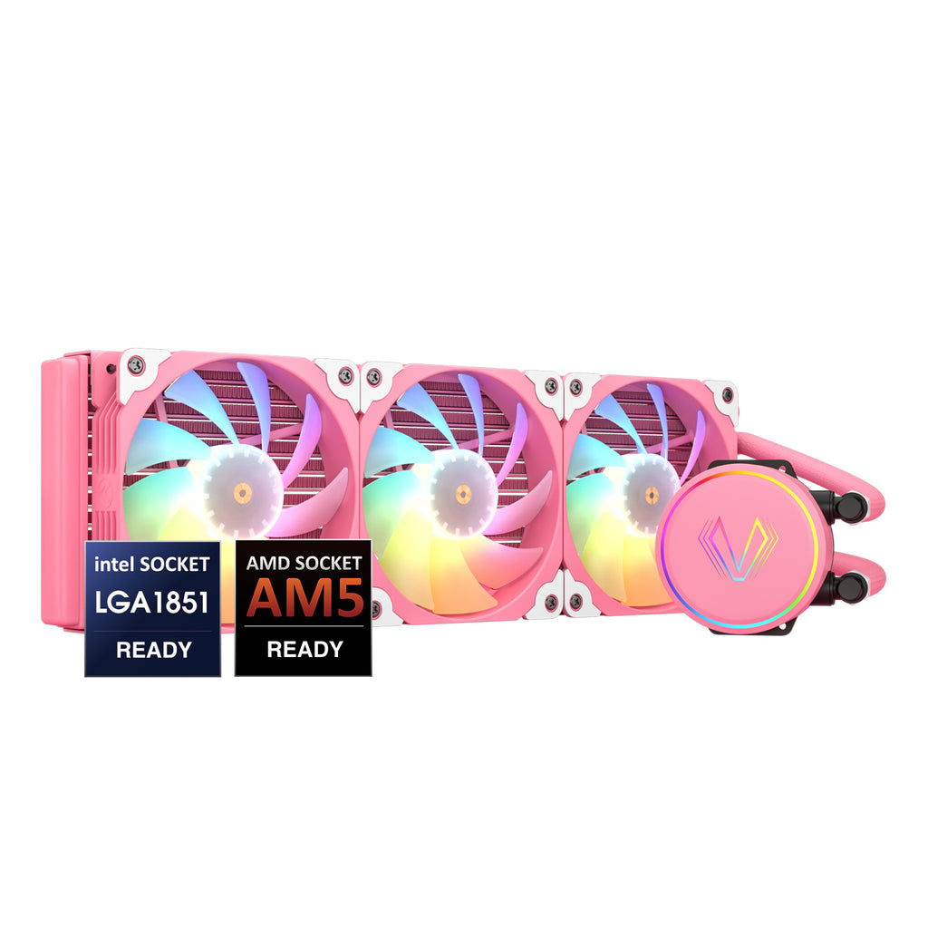 Vetroo V360 Liquid CPU Cooler, 3X 120mm Addressable RGB & PWM Fans/Pump, 360mm Radiator 290W TDP AIO Water Cooler w/Controller Hub for Intel LGA 1851/1700/1200/115X AMD AM5/AM4, for Gaming Console