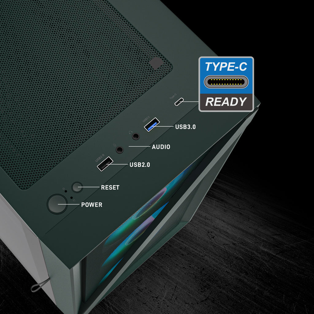 Vetroo M05 Compact Computer Case Micro ATX, Black / White / Green / Pink