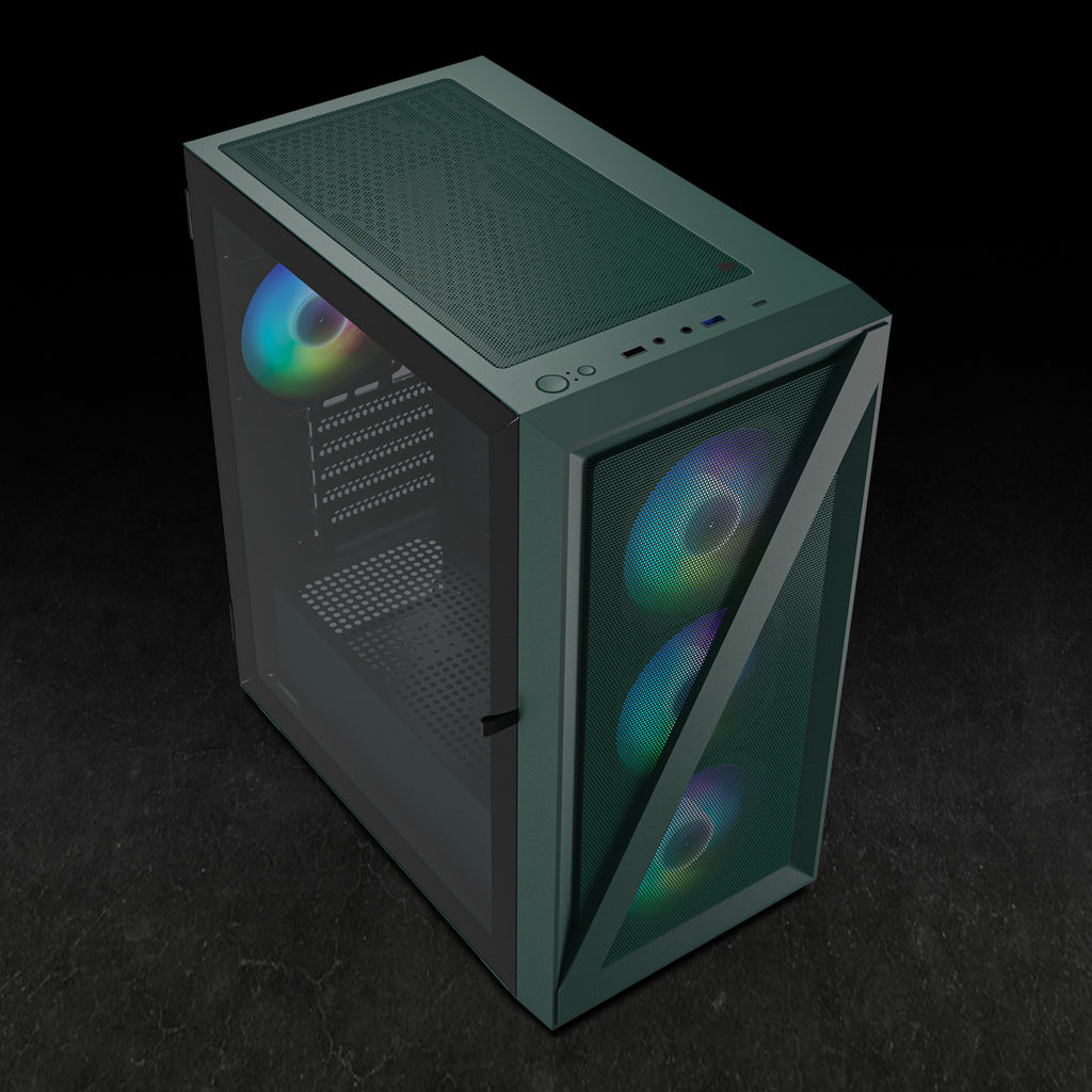 Vetroo M05 Compact Computer Case Micro ATX, Black / White / Green / Pink