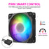 Vetroo SA-140 3-Pack 140mm Addressable RGB & PWM Motherboard Sync Computer PC Cooling Fans with Controller Low Noise High Performance 4-Pin 1200 RPM Hydraulic Bearing