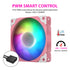 Vetroo SA-140 3-Pack 140mm Addressable RGB & PWM Motherboard Sync Computer PC Cooling Fans with Controller Low Noise High Performance 4-Pin 1200 RPM Hydraulic Bearing