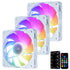 Vetroo SA-140 3-Pack 140mm Addressable RGB & PWM Motherboard Sync Computer PC Cooling Fans with Controller Low Noise High Performance 4-Pin 1200 RPM Hydraulic Bearing