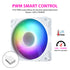 Vetroo SA-140 3-Pack 140mm Addressable RGB & PWM Motherboard Sync Computer PC Cooling Fans with Controller Low Noise High Performance 4-Pin 1200 RPM Hydraulic Bearing