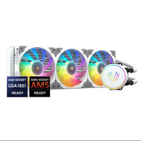 Vetroo V360 Liquid CPU Cooler, 3X 120mm Addressable RGB & PWM Fans/Pump, 360mm Radiator 290W TDP AIO Water Cooler w/Controller Hub for Intel LGA 1851/1700/1200/115X AMD AM5/AM4, for Gaming Console