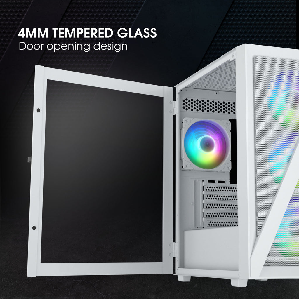 Vetroo M05 Compact Computer Case Micro ATX, Black / White / Green / Pink