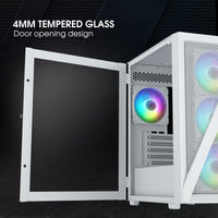 Vetroo M05 Compact Computer Case Micro ATX, Black / White / Green / Pink