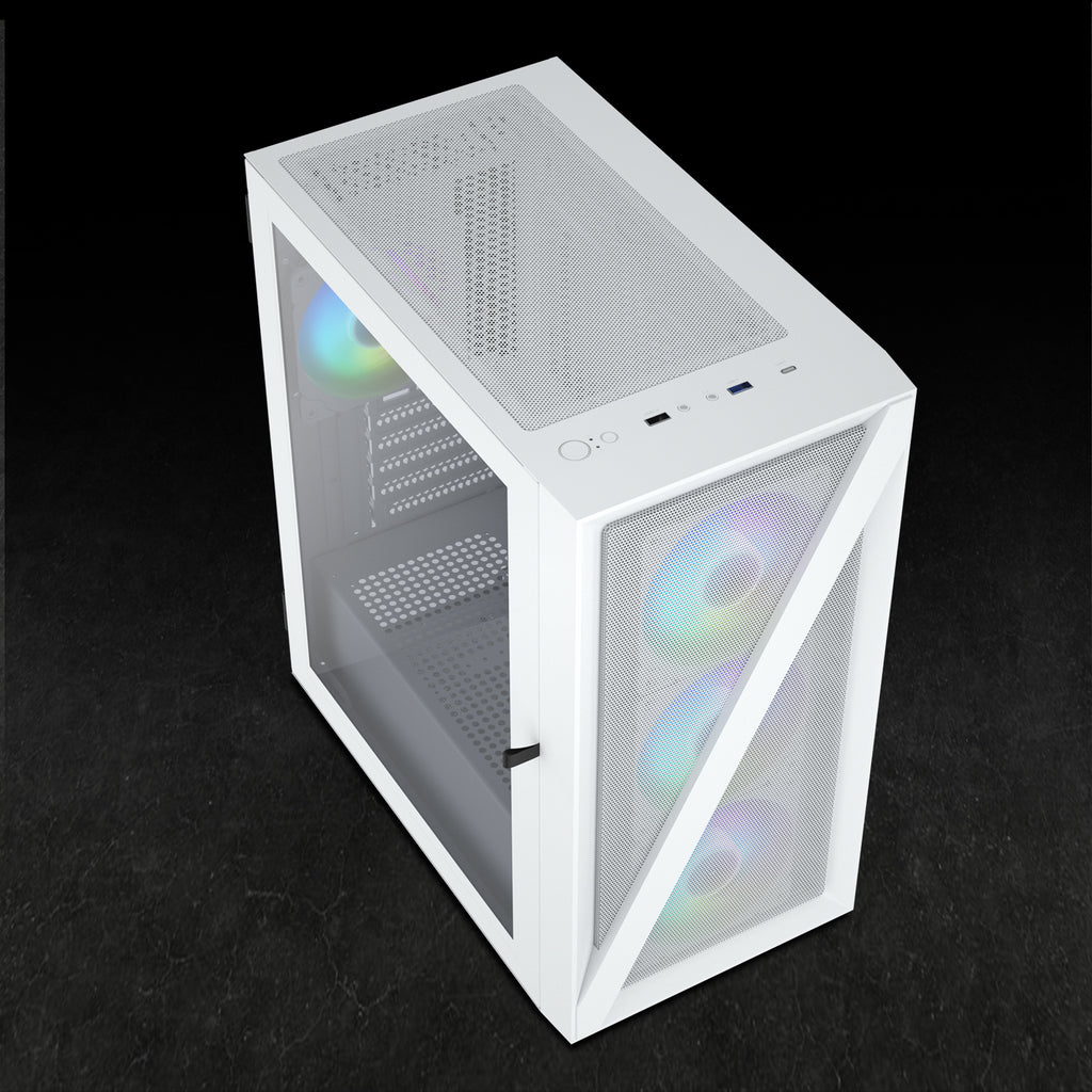 Vetroo M05 Compact Computer Case Micro ATX, Black / White / Green / Pink