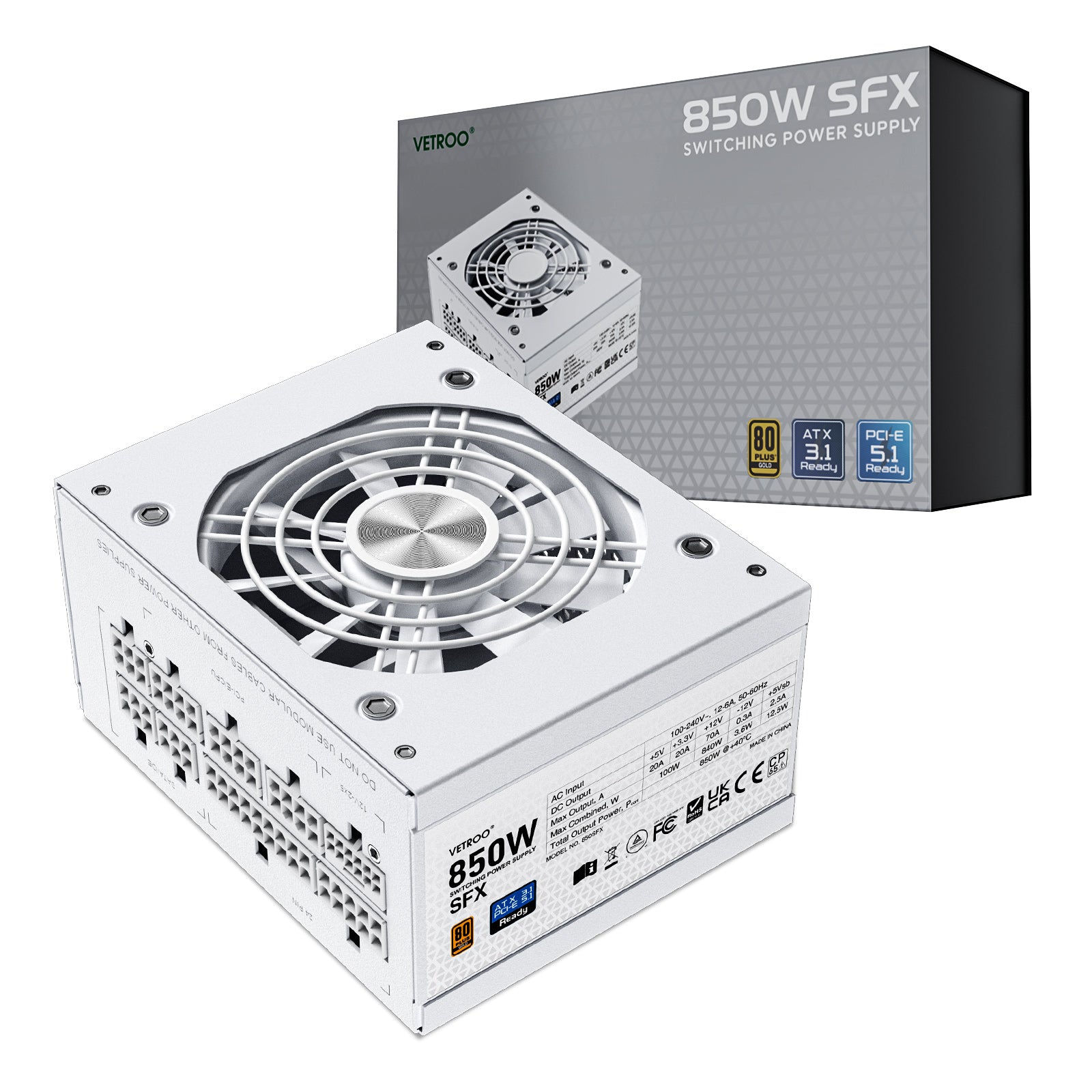 SFX電源 850W VETROO製 850-sfx-wt--