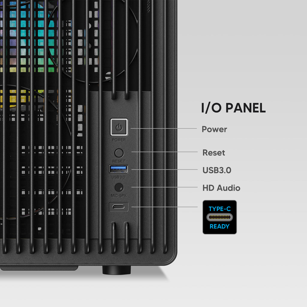 Vetroo M06 Gaming PC Case – Compact High Airflow Micro-ATX / Mini-ITX Chassis with Mesh Front & Modern Design