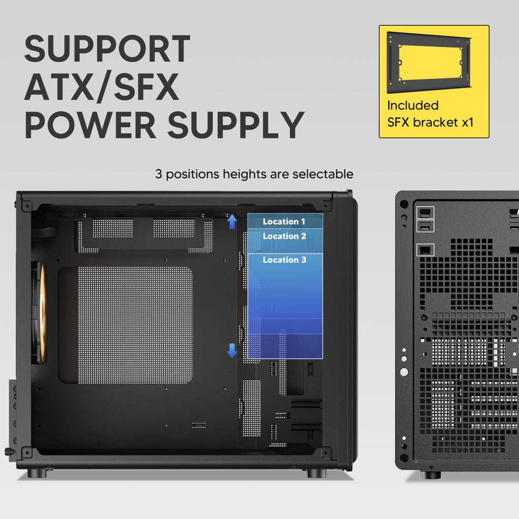 Vetroo M06 Gaming PC Case – Compact High Airflow Micro-ATX / Mini-ITX Chassis with Mesh Front & Modern Design