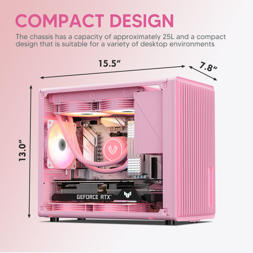 Vetroo M06 Gaming PC Case – Compact High Airflow Micro-ATX / Mini-ITX Chassis with Mesh Front & Modern Design