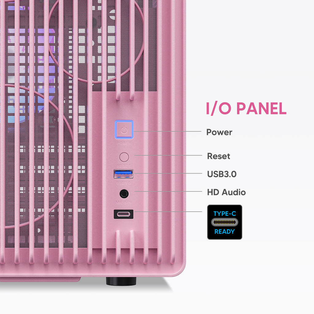 Vetroo M06 Gaming PC Case – Compact High Airflow Micro-ATX / Mini-ITX Chassis with Mesh Front & Modern Design