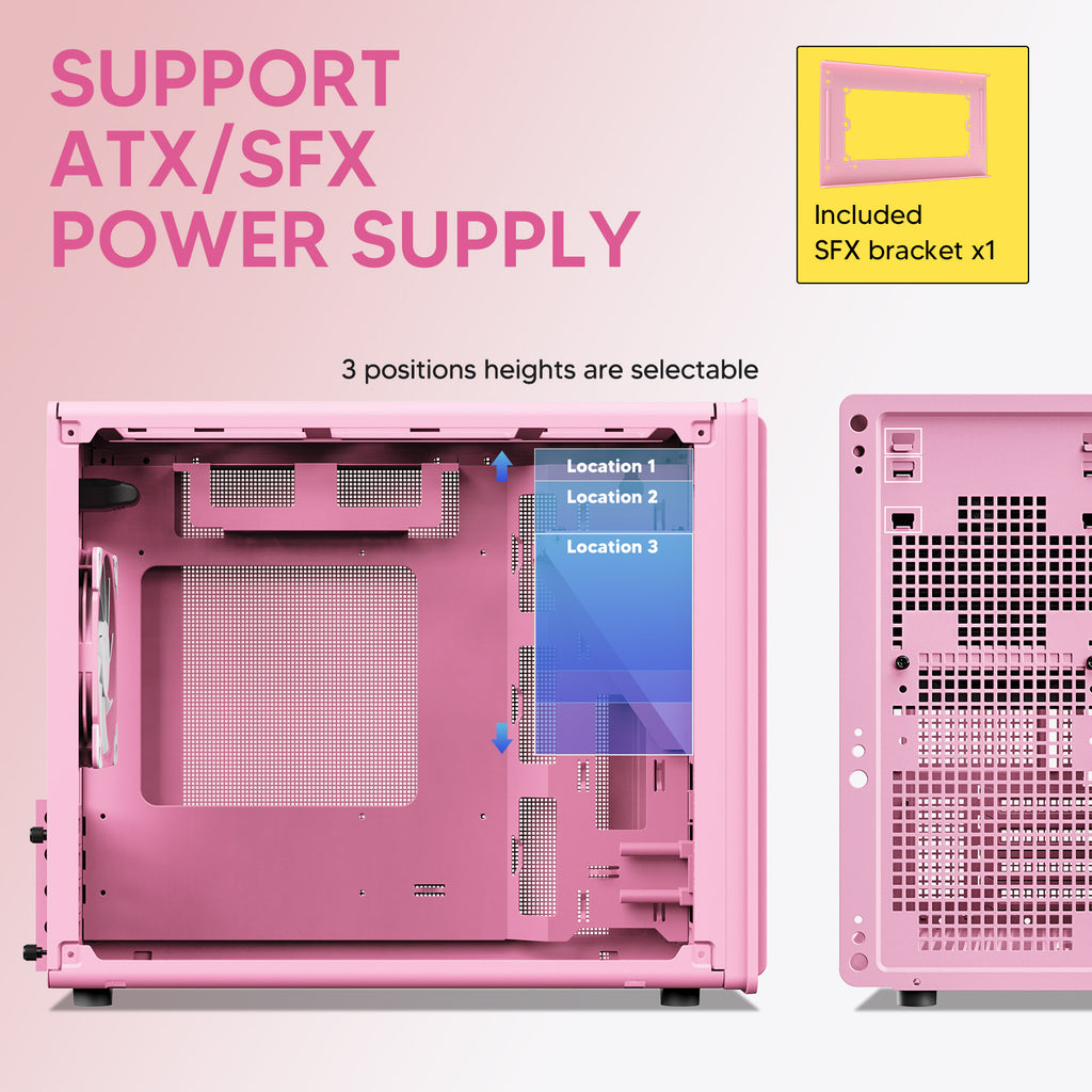 Vetroo M06 Gaming PC Case – Compact High Airflow Micro-ATX / Mini-ITX Chassis with Mesh Front & Modern Design
