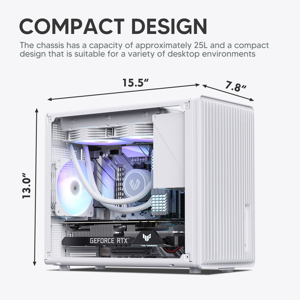 Vetroo M06 Gaming PC Case – Compact High Airflow Micro-ATX / Mini-ITX Chassis with Mesh Front & Modern Design