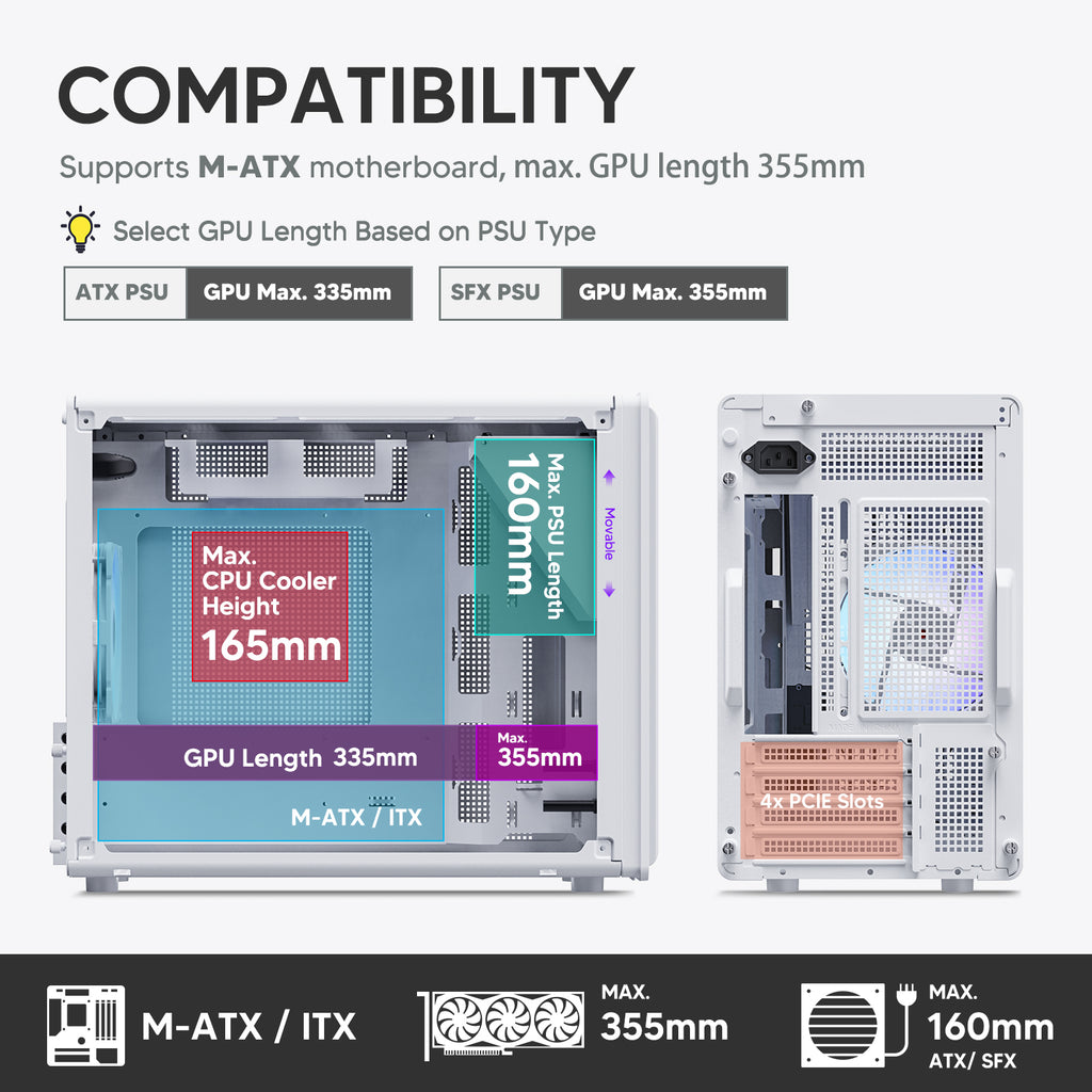 Vetroo M06 Gaming PC Case – Compact High Airflow Micro-ATX / Mini-ITX Chassis with Mesh Front & Modern Design
