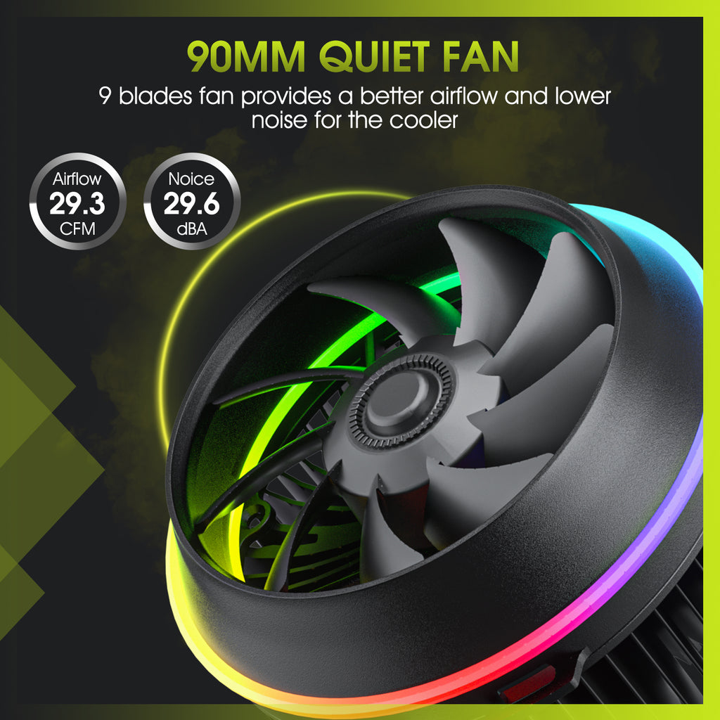 Vetroo Shadow Low-Profile CPU Cooler for Intel LGA 1200/115X, 95W TDP