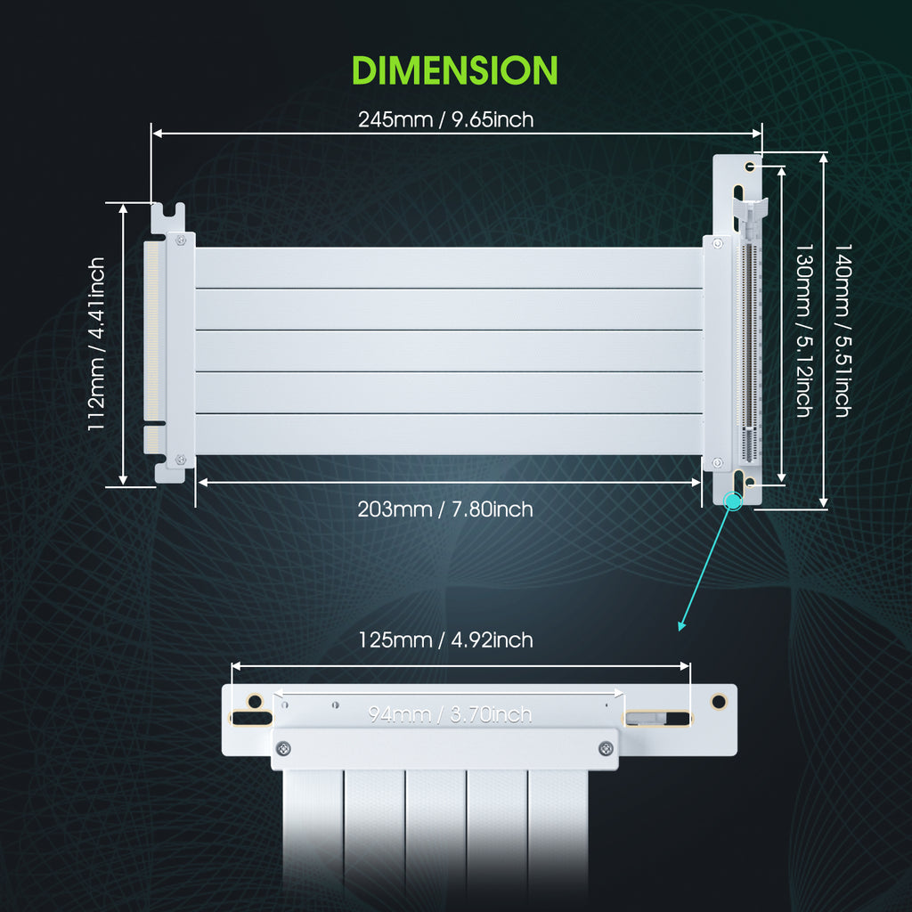Vetroo PCIe 4.0 x16 Riser Cable