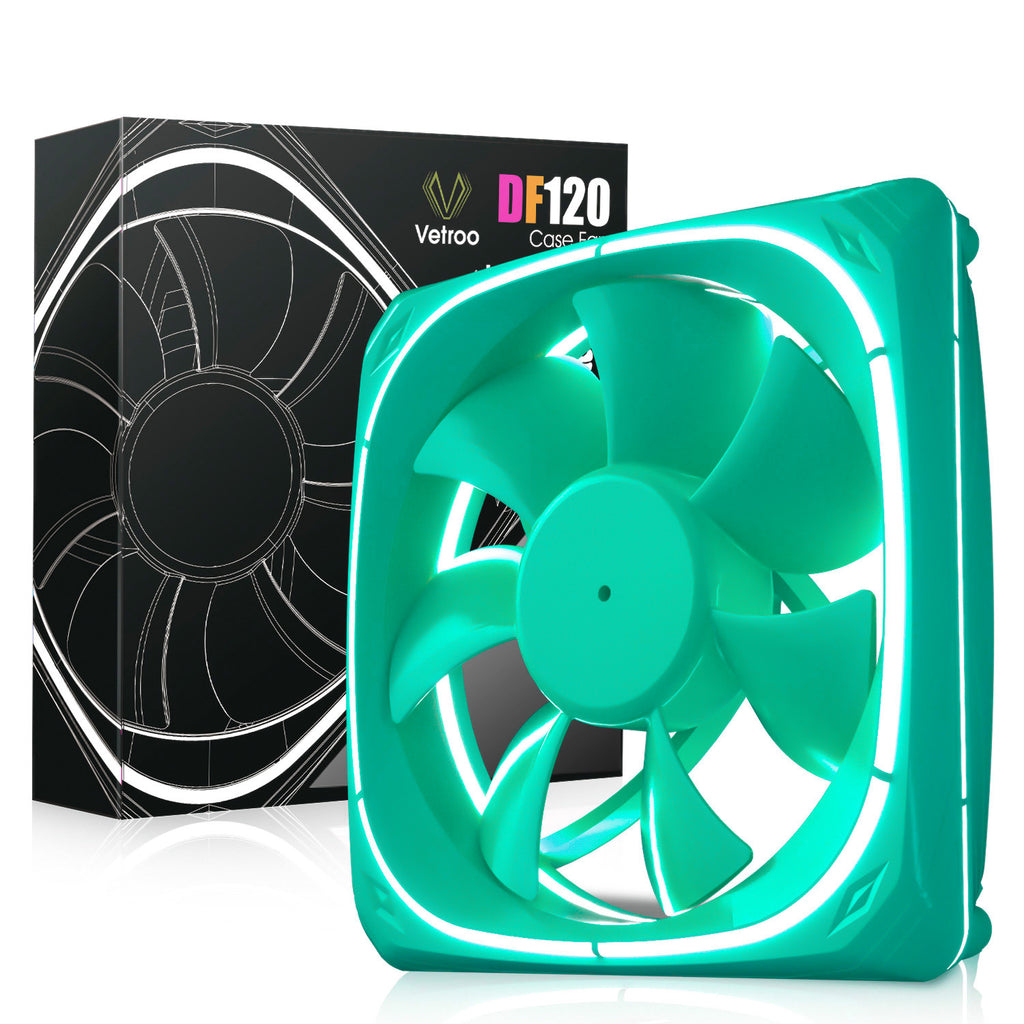 Vetroo DF120 120mm Cooling Fan White LED Macaron Frame Case