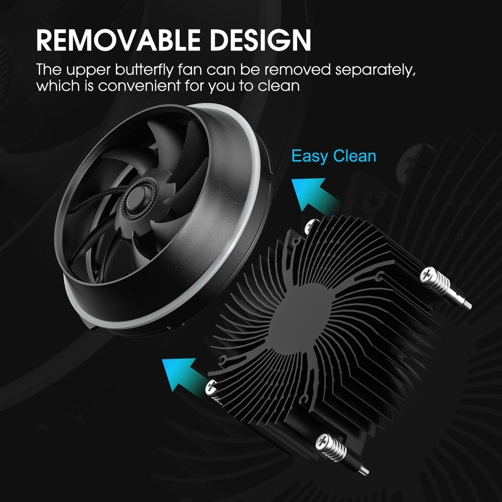Vetroo Eclipse Low-Profile CPU Cooler for Intel LGA 1851 & 1700, 95W TDP