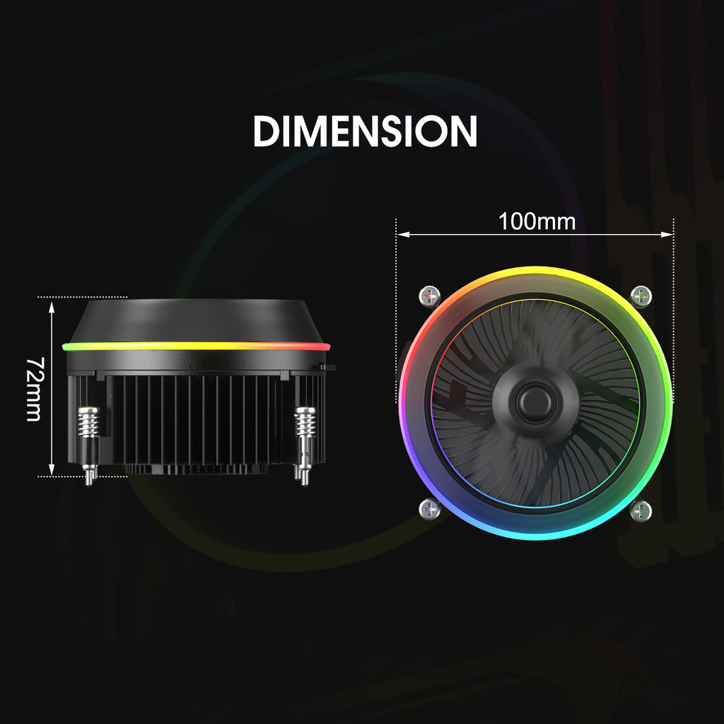Vetroo Eclipse Low-Profile CPU Cooler for Intel LGA 1851 & 1700, 95W TDP