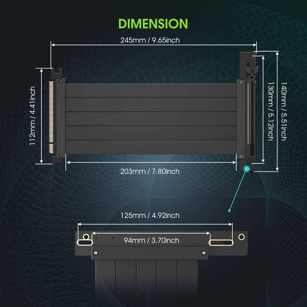 Vetroo PCIe 4.0 x16 Riser Cable