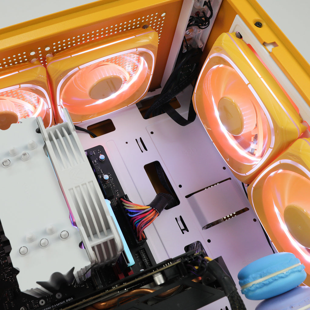 Vetroo DF120 120mm Cooling Fan White LED Macaron Frame Case