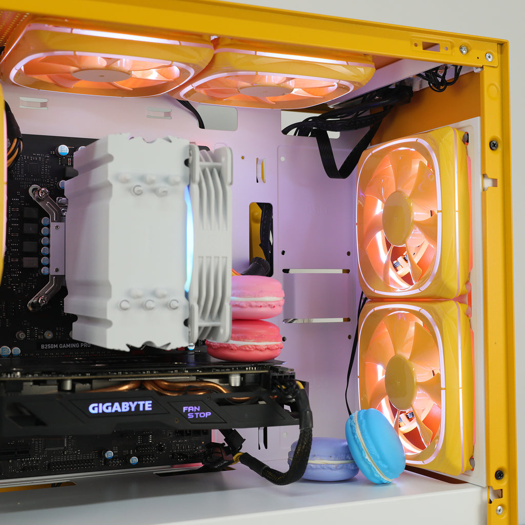 Vetroo DF120 120mm Cooling Fan White LED Macaron Frame Case