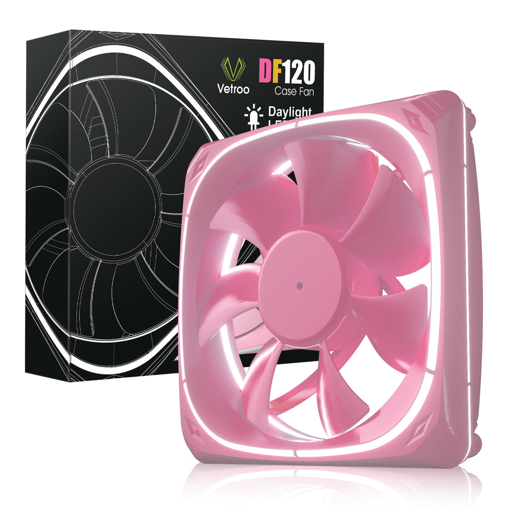 Vetroo DF120 120mm Cooling Fan White LED Macaron Frame Case