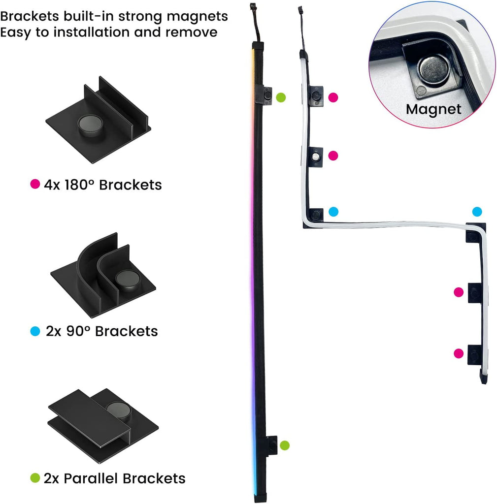 Vetroo Magnetic ARGB LED Strips Flexible 21.7 inches 5V 3PIN for PC for Aura SYNC, Gigabyte RGB Fusion, MSI Mystic Light Sync