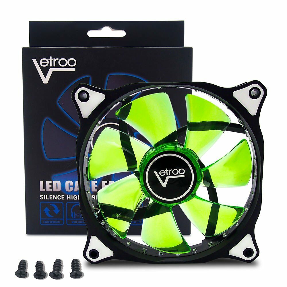 Vetroo 120mm LED Neon Computer PC Case Cooling Fan