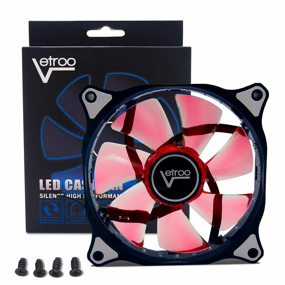 Vetroo 120mm LED Neon Computer PC Case Cooling Fan