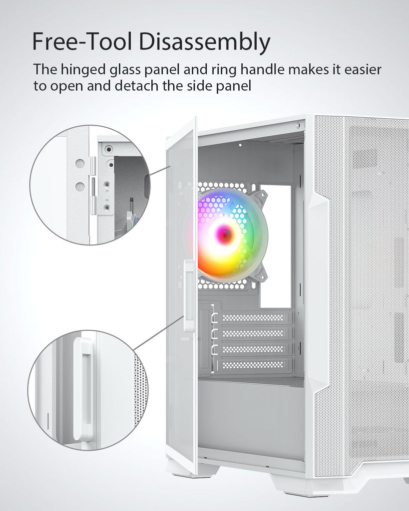 Vetroo M03 M-ATX Gaming PC Case, 4 colors