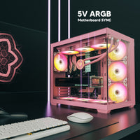 Vetroo 120mm ARGB LED Case Fan w/ 5V 3 Pin Addressable Motherboard SYNC Controller
