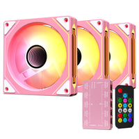 Vetroo Pink LF120 120mm Reverse Fan Blade Infinite Mirror Design ARGB & PWM PC Case Fan, FDB Fluid Dynamic Bearing