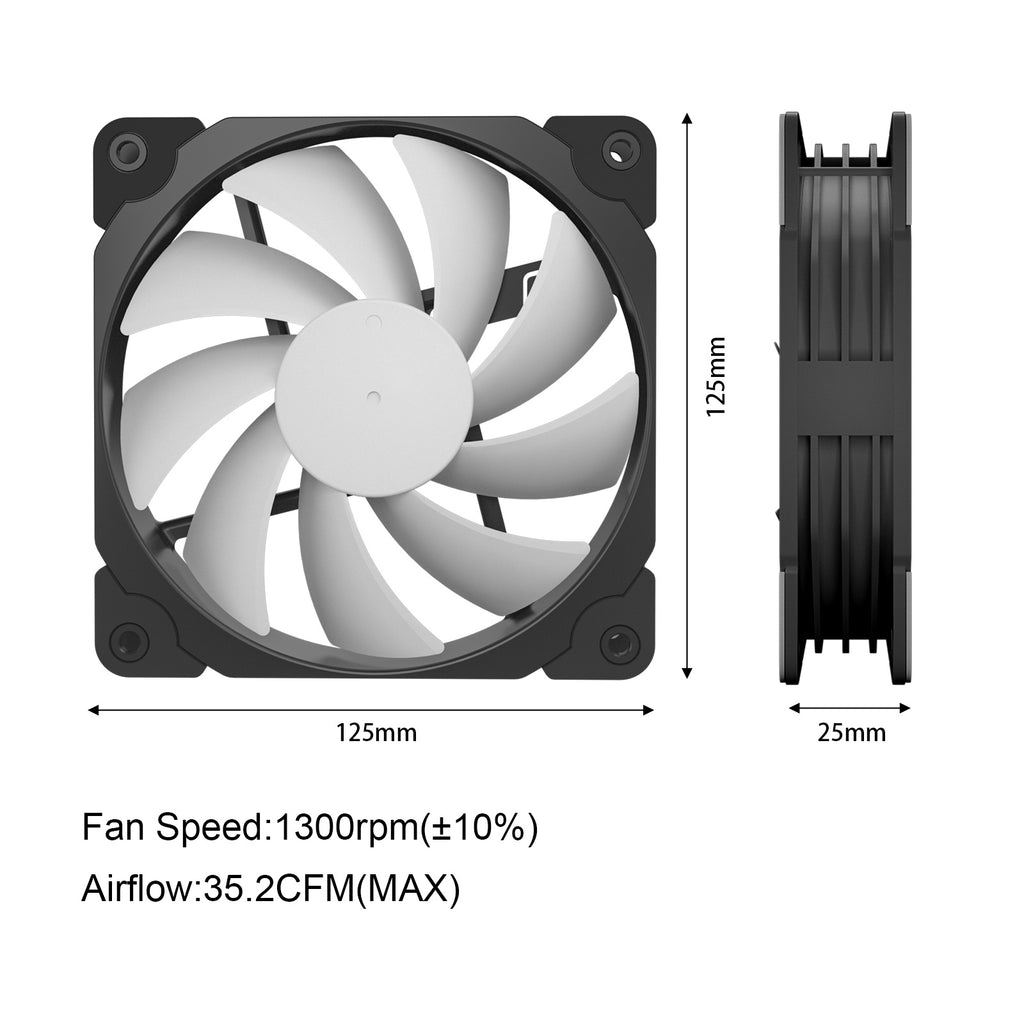 Vetroo 120mm ARGB LED Case Fan w/ 5V 3 Pin Addressable Motherboard SYN