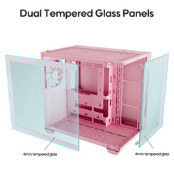 Vetroo AL900 Mid Tower PC Case – Hidden Connectors, ARGB Fan, Cable Management, Supports 160mm CPU, 410mm GPU, 360mm Water Cooling-Vetroo