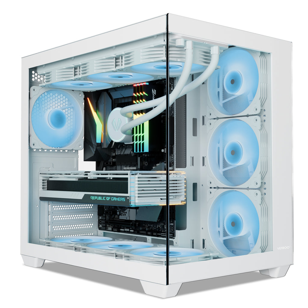 Vetroo AL900 Mid-Tower ATX PC Case with Hidden-Connector Motherboard S
