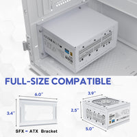 Vetroo 850W SFX Power Supply ATX 3.1 & PCIE 5.1 Ready, 80 Plus Gold Certificate Fully Modular, 90mm FDB Fan for Low-Noise Operation, SFX-to-ATX Bracket, 10-Year Warranty