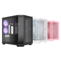 Vetroo CT3 ATX Mid-Tower Gaming Computer PC Case, Dual Chamber Panoramic Tempered Glass, Supports 360mm Radiator & 11 Fans, Up to 410mm GPU, Type-C Ready, High-Airflow for 50 Series GPUs