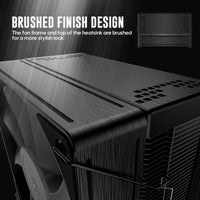 Vetroo V5E CPU Air Cooler with Brushed Finish Design & 5 Heat Pipes, 120mm FDB & PWM Fan, ARGB LED Lighting Sync Cooling for Intel LGA 1851/1700/1200/115X AMD AM5/AM4 - Black