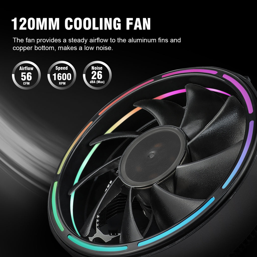 Vetroo M2 Low-Profile CPU Air Cooler for Intel & AMD, 90W TDP