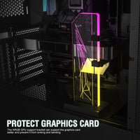 Vetroo V2 ARGB 3-Pin GPU Support Bracket, Edge-Lit Tempered Glass GPU Holder Brace
