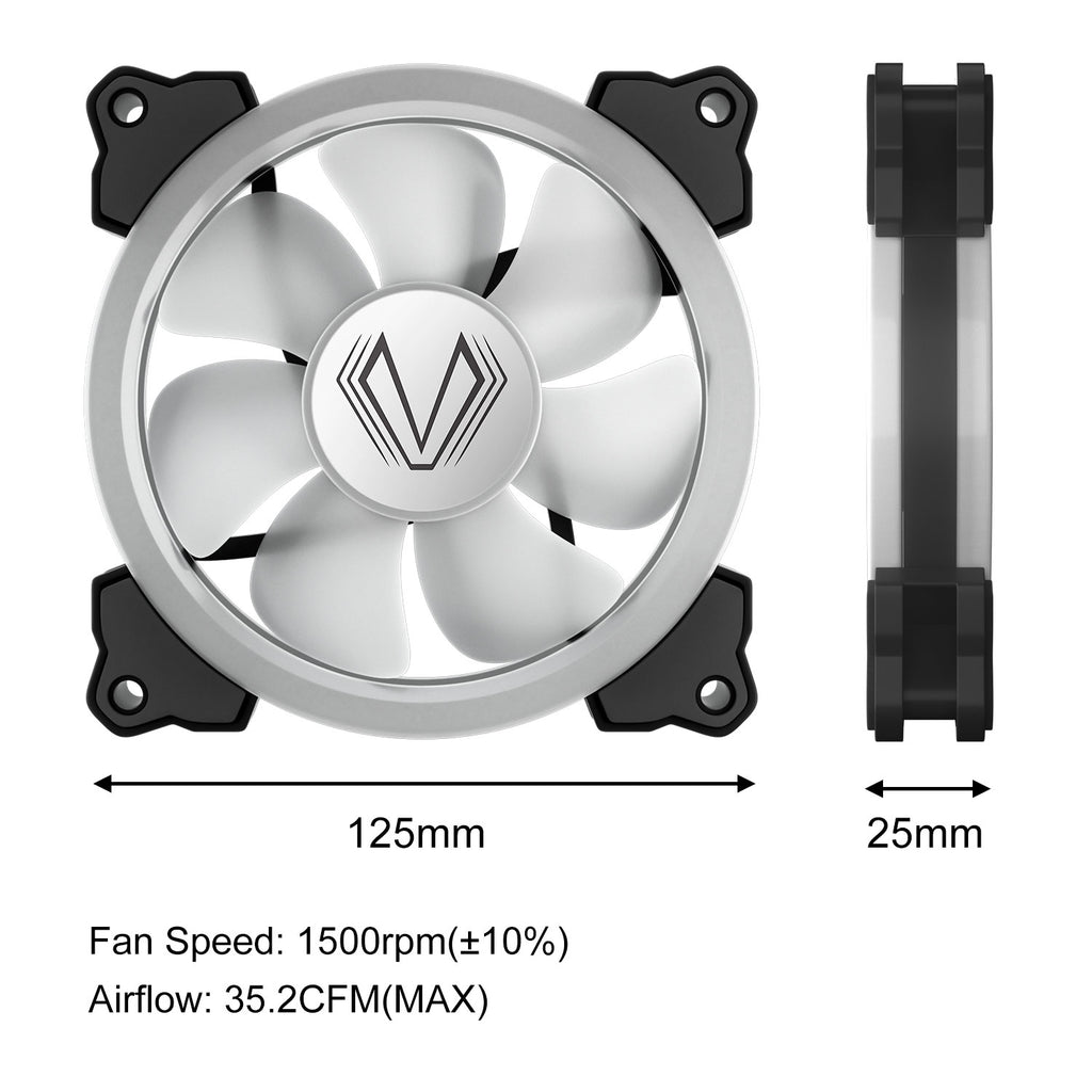 Vetroo SY Fan Kit Addressable mm RGB LED Case Fan Kit MB Sync