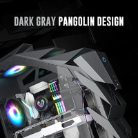 Vetroo K1 Pangolin Mid-Tower ATX PC Gaming Case, Dual Tempered Glass (Fans not Included)